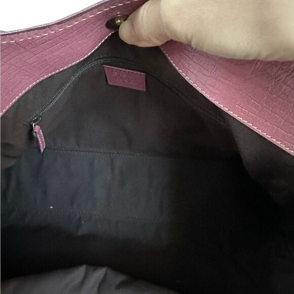 Gucci flora magenta pink leather trimmed tote - Picture 10 of 11